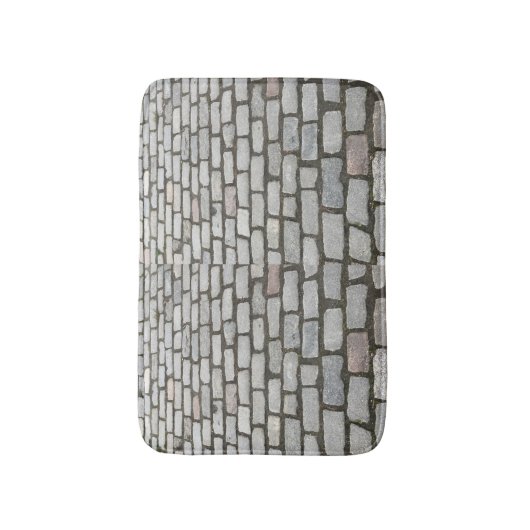 Stone Pathway Gray Cobblestone Street Sidewalk Badmat (Voorkant Verticaal)