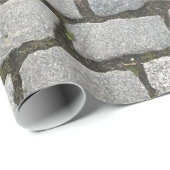 Stone Pathway Gray Cobblestone Street Sidewalk Cadeaupapier (Rol Hoek)