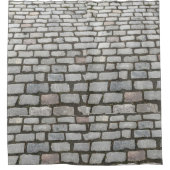 Stone Pathway Gray Cobblestone Street Sidewalk Douchegordijn (Voorkant)