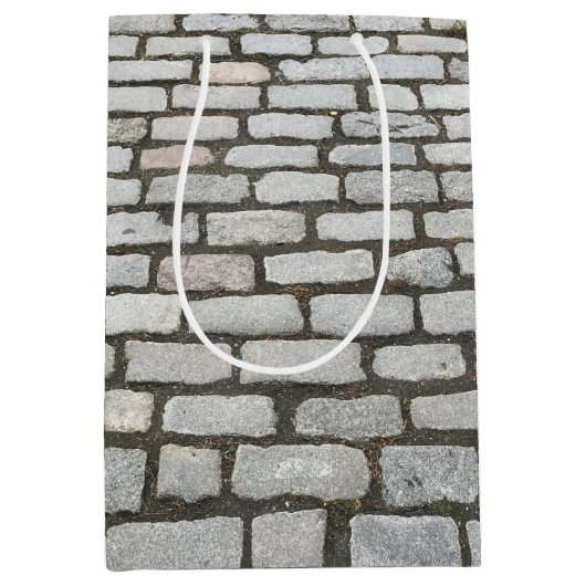 Stone Pathway Gray Cobblestone Street Sidewalk Medium Cadeauzakje (Voorkant)