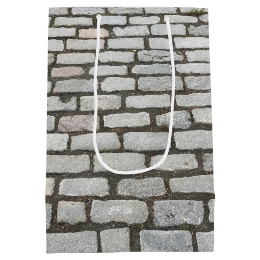 Stone Pathway Gray Cobblestone Street Sidewalk Medium Cadeauzakje (Achterkant)