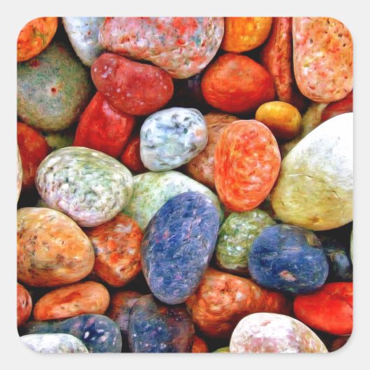 Stone & Pebble Vierkante Sticker (Voorkant)