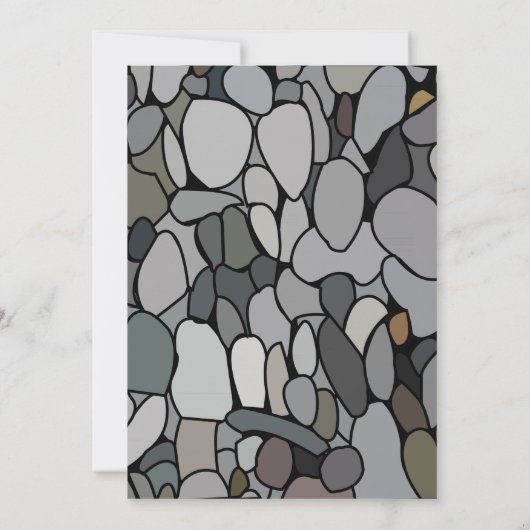 Stone Pebbles Natuur Bruiloft Kaart (Achterkant)