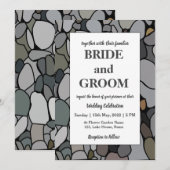 Stone Pebbles Natuur Bruiloft Kaart (Voorkant / Achterkant)