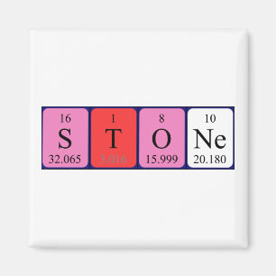 Stone periodieke table name magnet