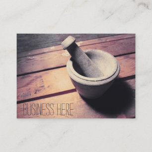 Stone Pestle en Mortar Retro geïnspireerd Visitekaartje