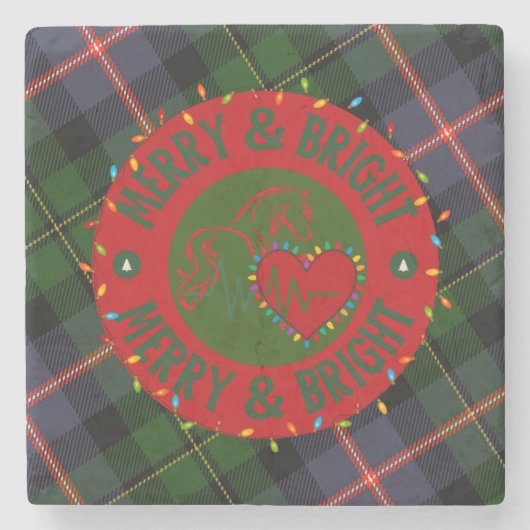 Stone Plaid Merry & Bright Coasters Stenen Onderzetter (Voorkant)