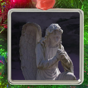 Stone Praying Angel Metalen Ornament