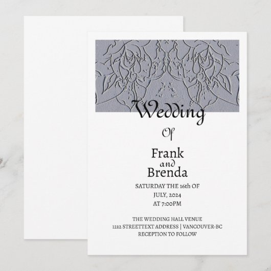 Stone Roos Invitation Kaart (Voorkant / Achterkant)