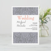 Stone Rozen Motif Invitation Kaart (Staand voorkant)