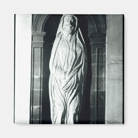 Stone sculpture of John Donne in zijn mantel Magneet (Voorkant)