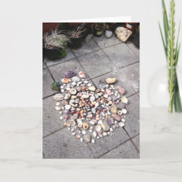 Stone & Shell Hearts 3 Foto Wenskaart Kaart