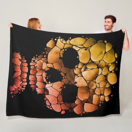 Stone Skull – Unieke rock-geïnspireerde gotische k Fleece Deken (In situ)