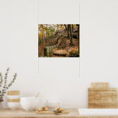Stone Stairway in het najaar - Heavener, Oklahoma. Poster (Keuken)