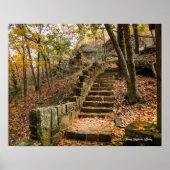 Stone Stairway in het najaar - Heavener, Oklahoma. Poster (Voorkant)