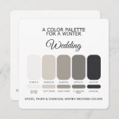 Stone Taupe Charcoal Winter Wedding Palette Card Kaart (Voorkant / Achterkant)