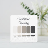 Stone Taupe Charcoal Winter Wedding Palette Card Kaart (Staand voorkant)