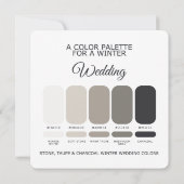 Stone Taupe Charcoal Winter Wedding Palette Card Kaart (Achterkant)