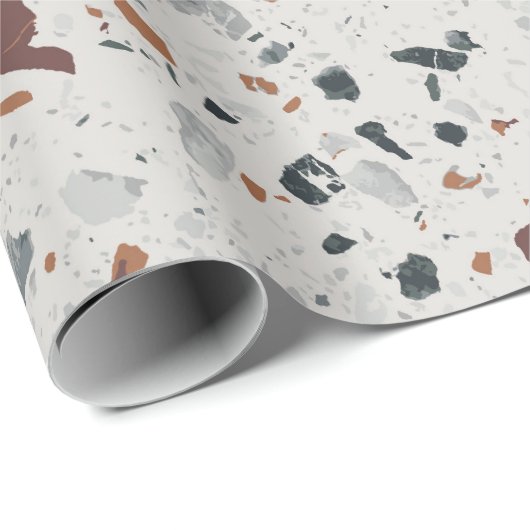 Stone Terrazzo Pattern Cadeaupapier (Rol Hoek)