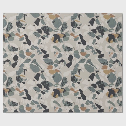 Stone Terrazzo Pattern Cadeaupapier (Vlak)
