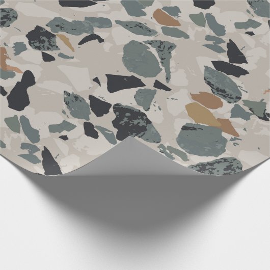 Stone Terrazzo Pattern Cadeaupapier (Hoek)