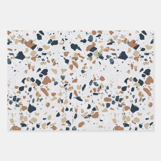 Stone Terrazzo Pattern Inpakpapier Vel (Voorkant)