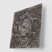 Stone Texture Celtic Knot Wall Clock Vierkante Klok (Hoek)