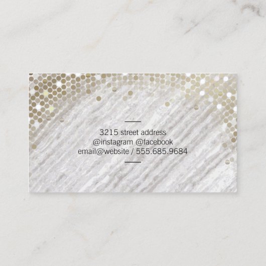 Stone Texture Sequin Accent Eye Lashes Visitekaartje (Achterkant)