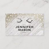 Stone Texture Sequin Accent Eye Lashes Visitekaartje (Voorkant)