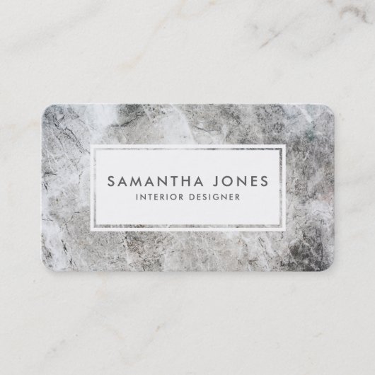 Stone Texture Simple Moderne Interior Designer Visitekaartje (Voorkant)