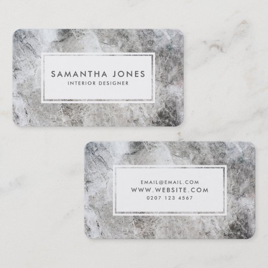 Stone Texture Simple Moderne Interior Designer Visitekaartje (Voorkant / Achterkant)