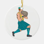 Stone Throw Highland Games Athlete Drawing Keramisch Ornament (Voorkant)
