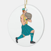 Stone Throw Highland Games Athlete Drawing Keramisch Ornament (Links)