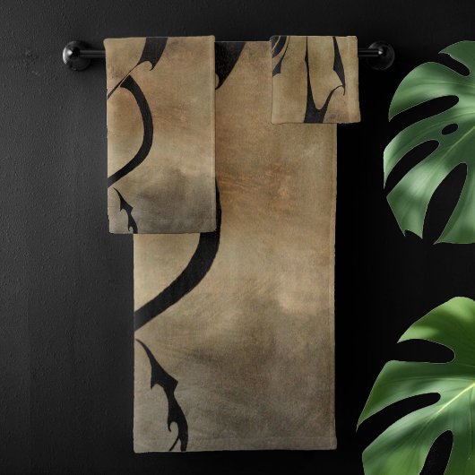 Stone Tile Dragon Bad Handdoek