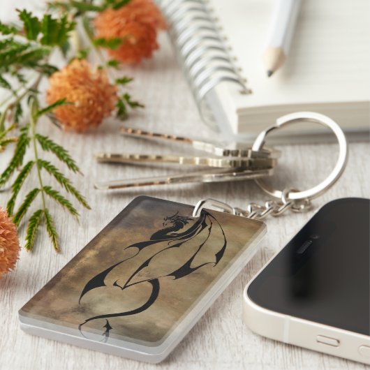 Stone Tile Dragon Sleutelhanger (Voorkant Rechts)