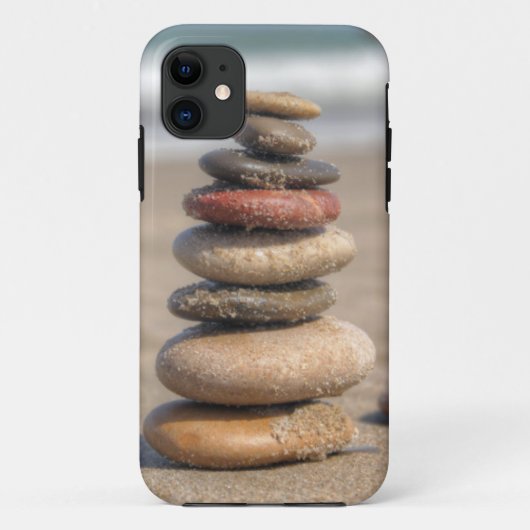 Stone toren op strand Case-Mate iPhone case (Achterkant)