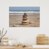 Stone toren op strand poster (Keuken)