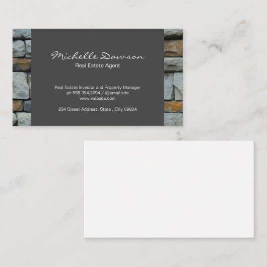 Stone Trim | Onroerend goed Visitekaartje (Voorkant / Achterkant)