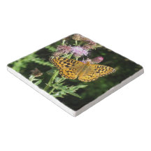 Stone Trivet Potholder | Oranje vlinderfoto