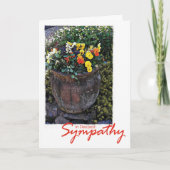 Stone Urn of Spring Flowers Diepste Sympathie Kaar Kaart (Voorkant)