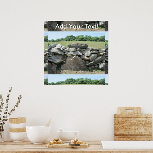 Stone Wall Block Island Poster (Keuken)