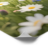 Stone Wall Ruin Meadow Flowers Art Poster (Hoek)