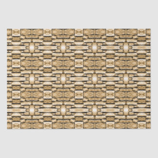 Stone Wall Tan Southwest Rustic geometric Pattern Tissuepapier