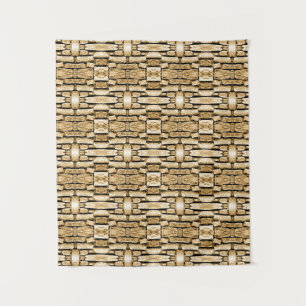 Stone Wall Tan Southwest Rustic geometric Pattern Wandkleed