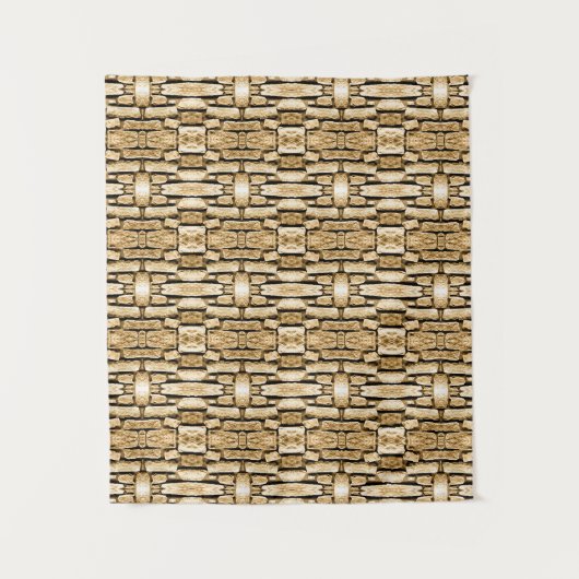 Stone Wall Tan Southwest Rustic geometric Pattern Wandkleed (Voorkant)