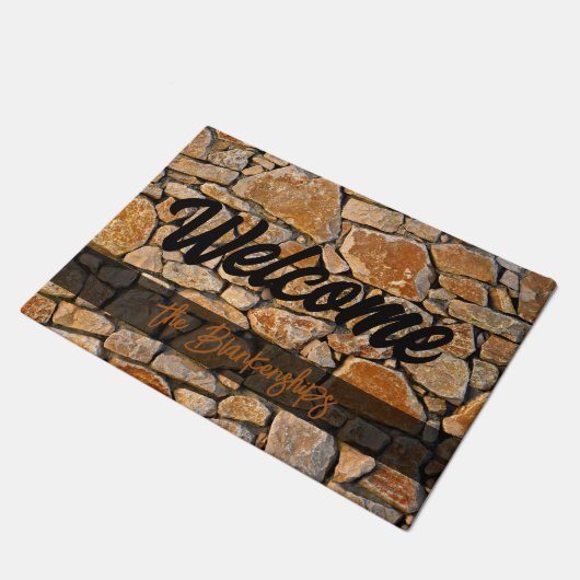 Stone Wall Welkom, aangepaste deurmat (Schuin)
