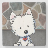 Stone Wall Westie Stone Onderzetter (Voorkant)