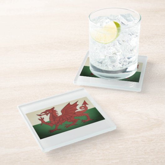 Stone Welsh Dragon Onderzetter Glazen Onderzetter (Schuin)