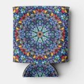 Stone Wonder  Blue Fractal Kaleidoscope Blikjeskoeler (Voorkant)