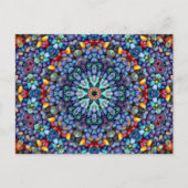 Stone Wonder Blue Fractal Kaleidoscope Briefkaart (Voorkant)